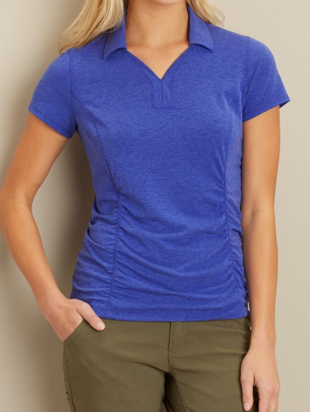 Duluth Trading Women's Dry On The Fly Short Sleeve V-Necj Knit Polo - Size 2X